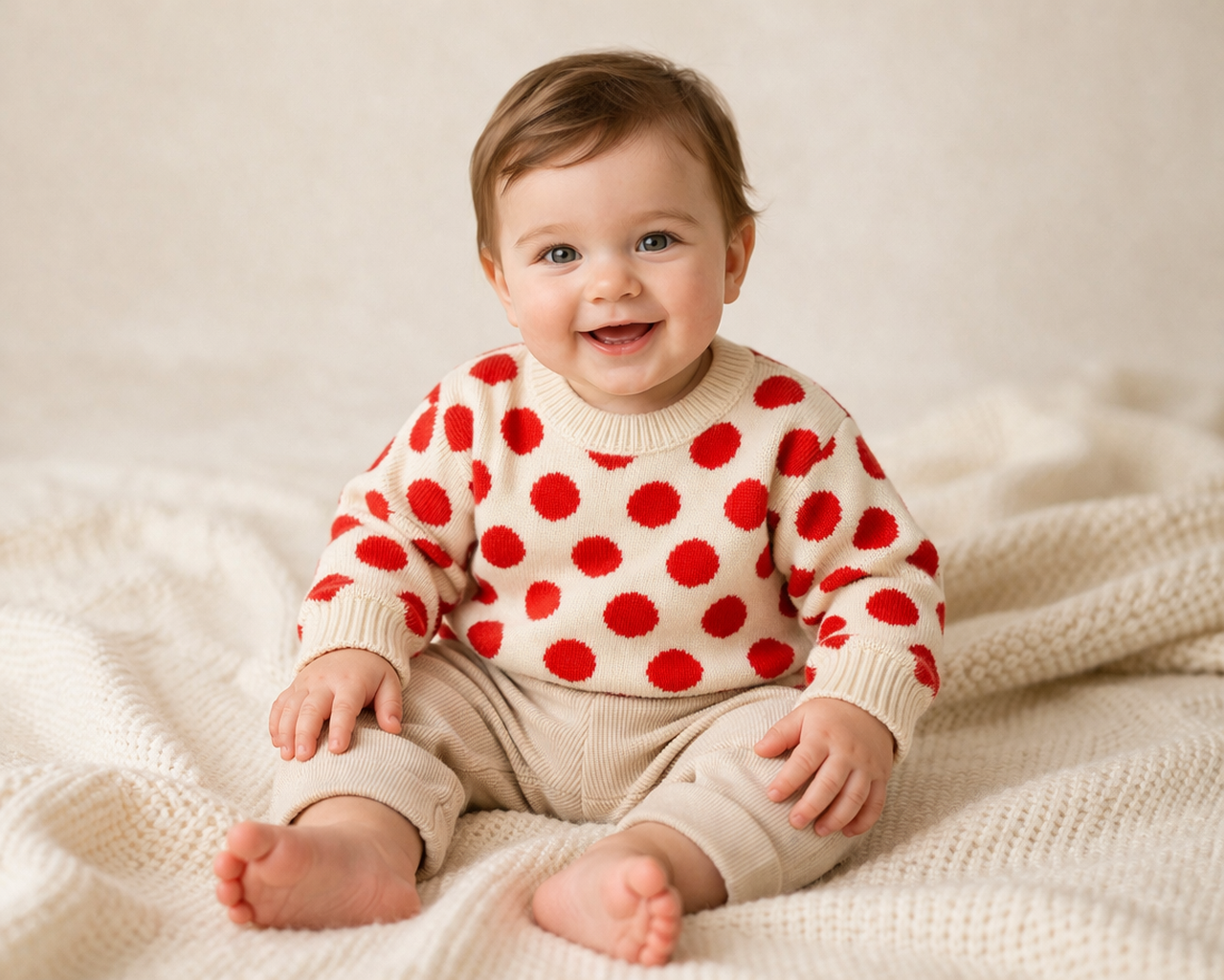 Pull à pois - Collection « Premiers Sourires »